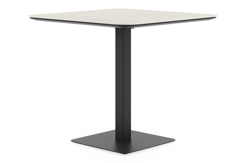 Fano kantelbare tuintafel vierkant afgerond in zwart aluminium en volkeramiek shilin - L 80 x B 80 x H 72.5 cm