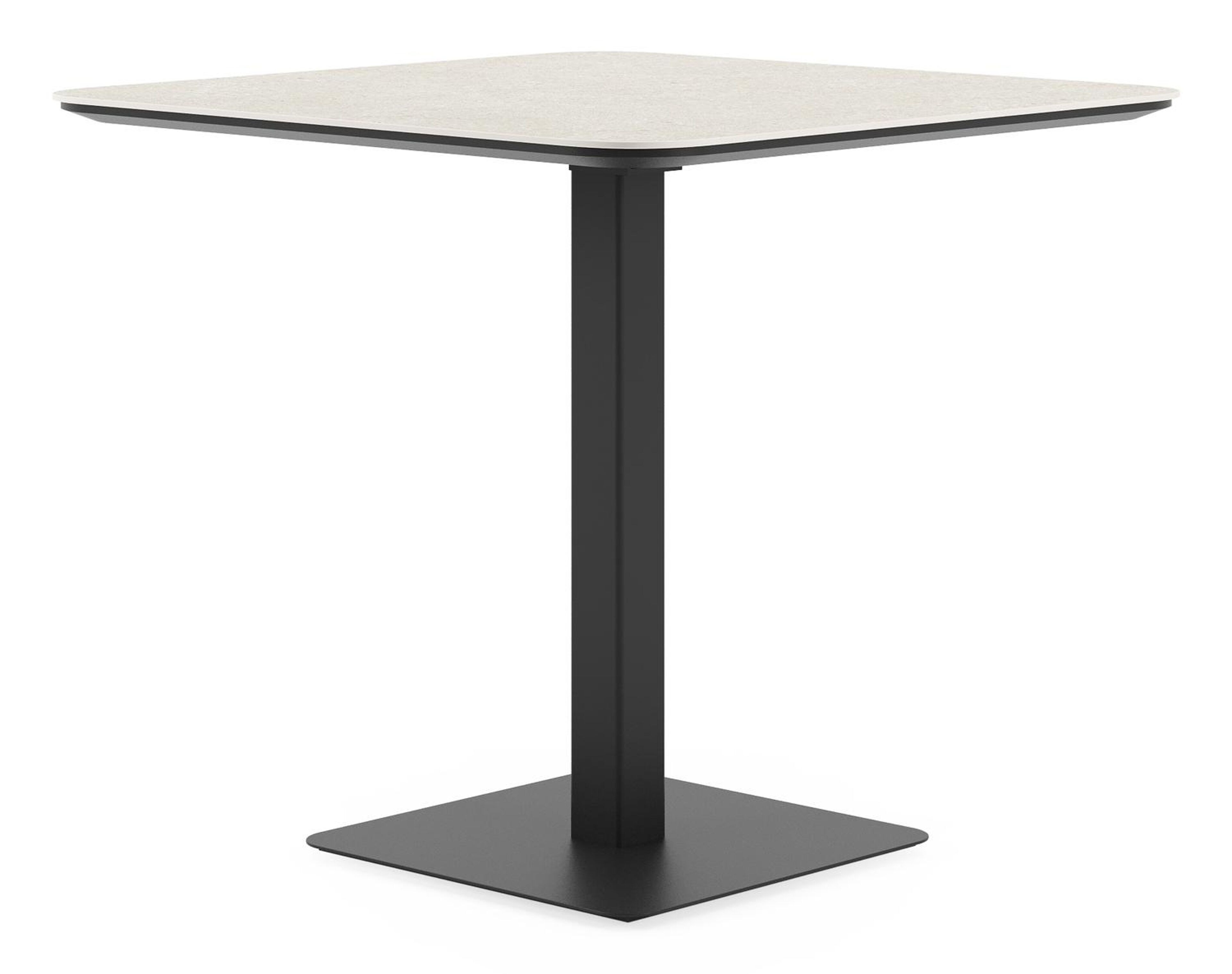 Fano kantelbare tuintafel vierkant afgerond in zwart aluminium en volkeramiek shilin - L 80 x B 80 x H 73 cm