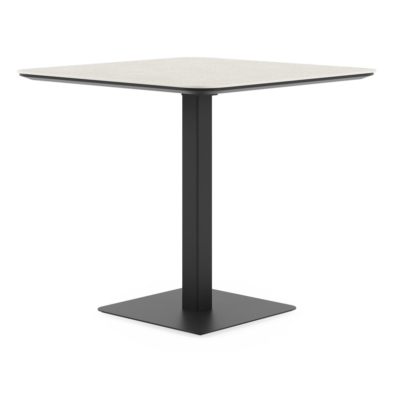 Fano kantelbare tuintafel vierkant afgerond in zwart aluminium en volkeramiek shilin - L 80 x B 80 x H 72.5 cm