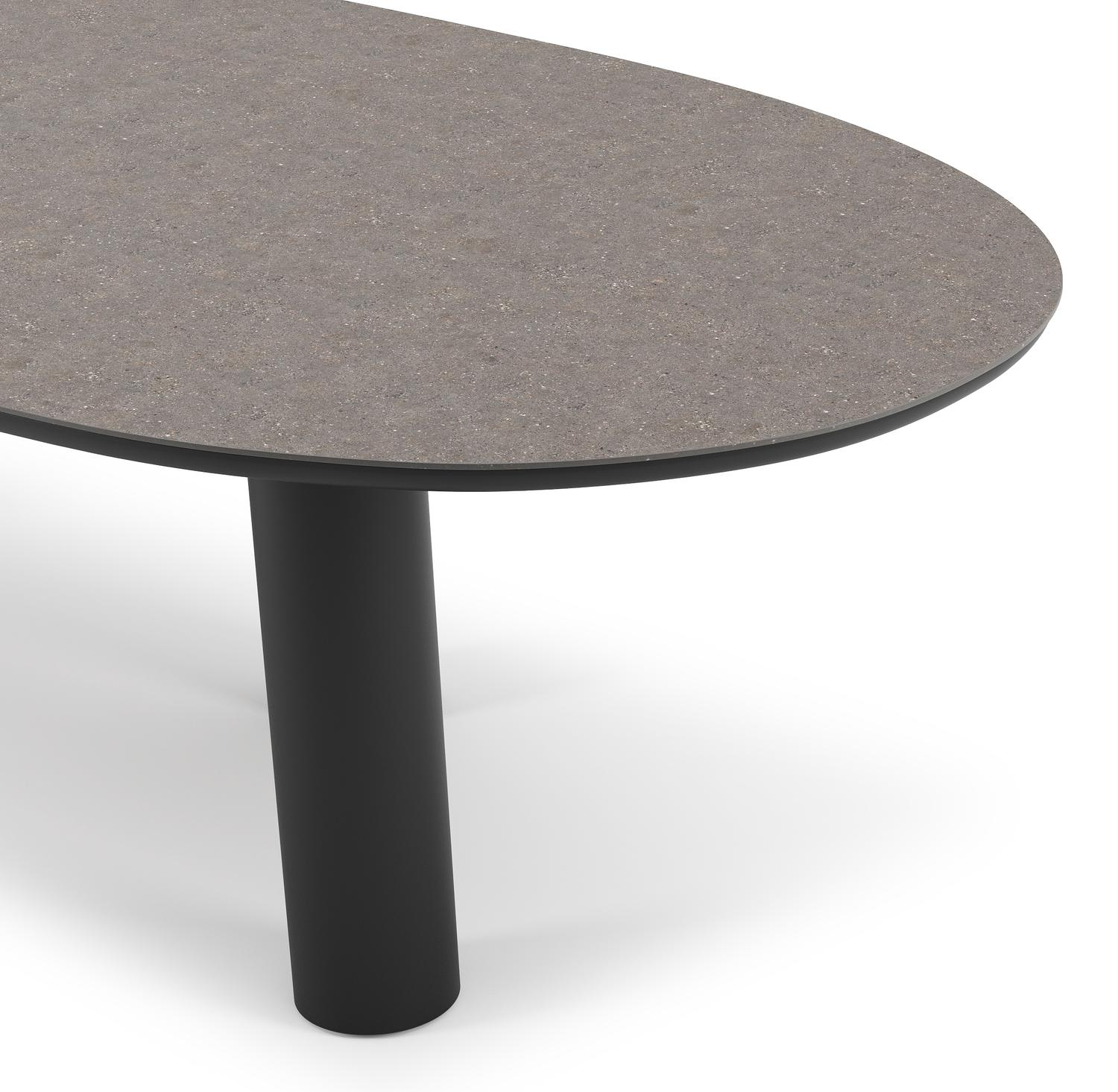 Table de jardin Organo organique en aluminium noir et céramique Wulong Lg. 280 x Lrg. 120 x Haut. 74 cm