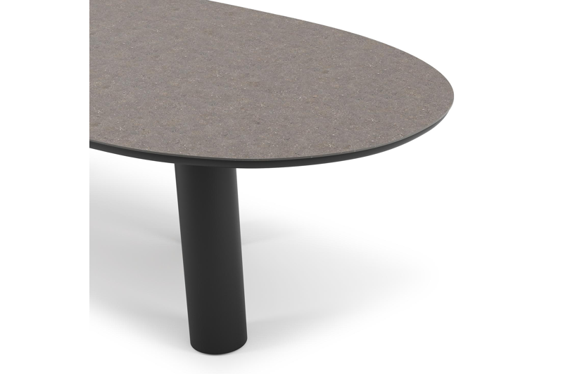 Organo tuintafel organisch in zwart aluminium en volkeramiek Wulong L 280 x B 120 x H 74 cm