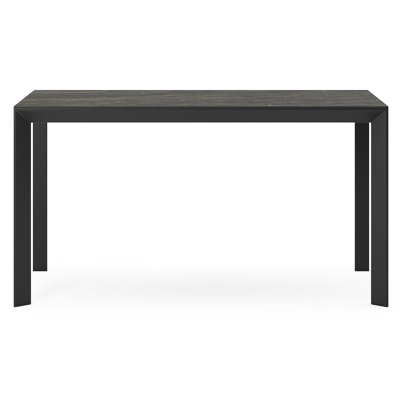 Malito tuintafel in zwart aluminium en volkeramiek black obsession - L 140 x B 80 x H 75 cm