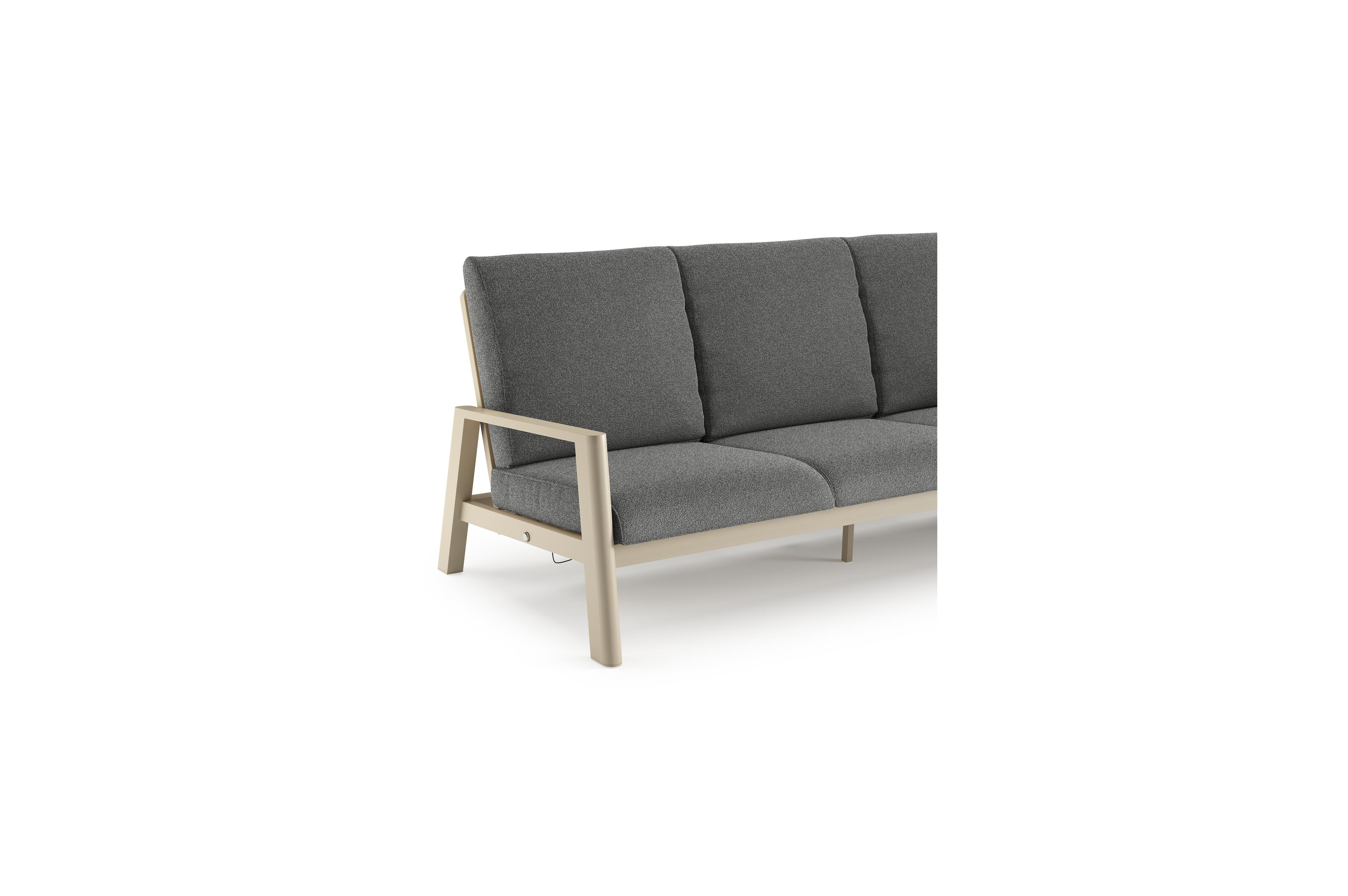 Cirello loungebank in zwart aluminium met catania black all weather cosytica kussen