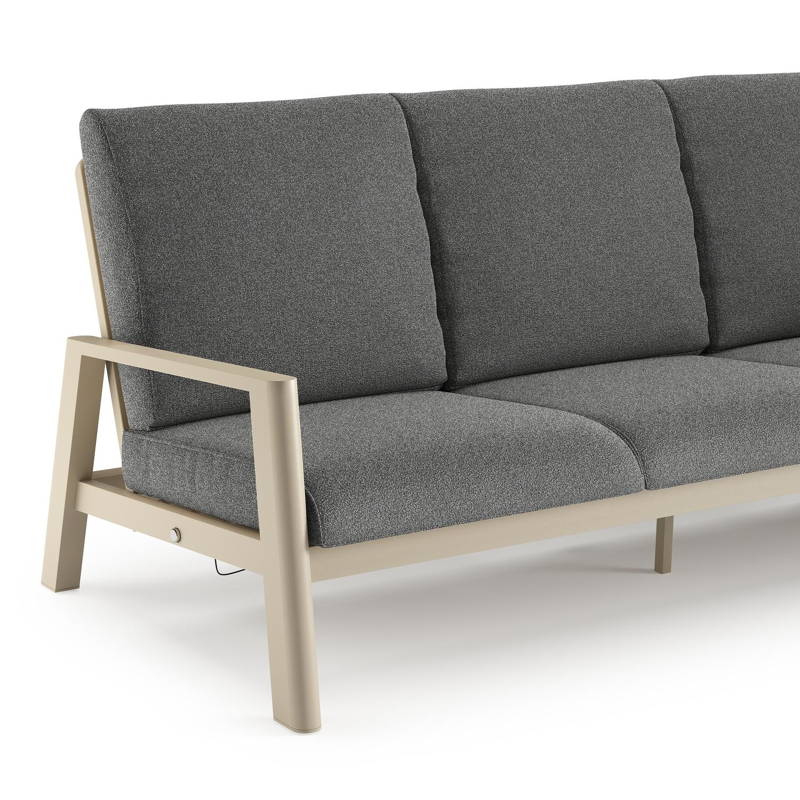 Cirello loungebank in zwart aluminium met catania black all weather cosytica kussen
