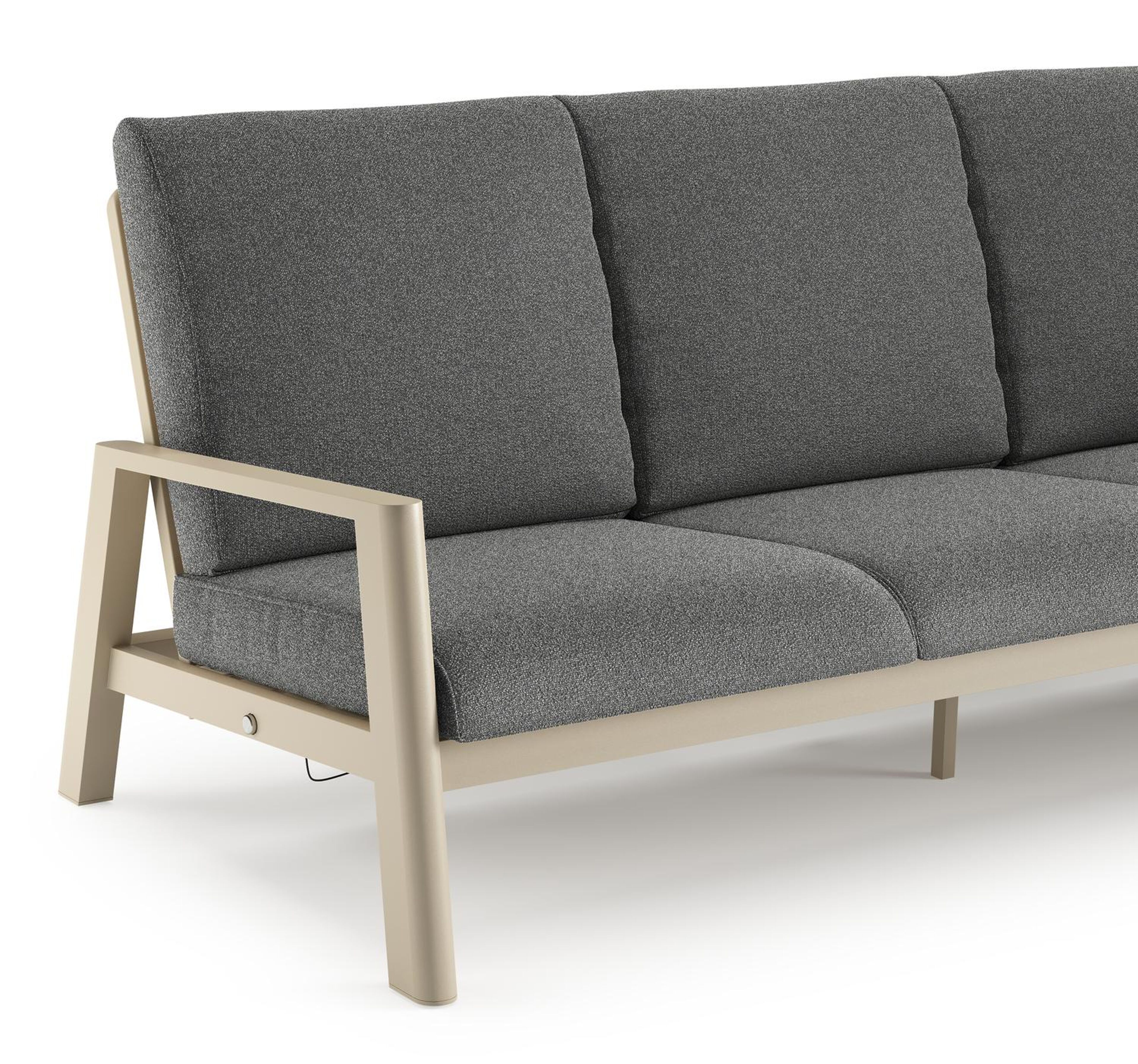 Cirello loungebank in zwart aluminium met catania black all weather cosytica kussen