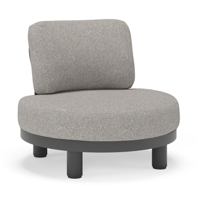 Fauteuil de jardin Donato en aluminium noir et coussins en all weather sunbrella® luxe Tundra Charcoal