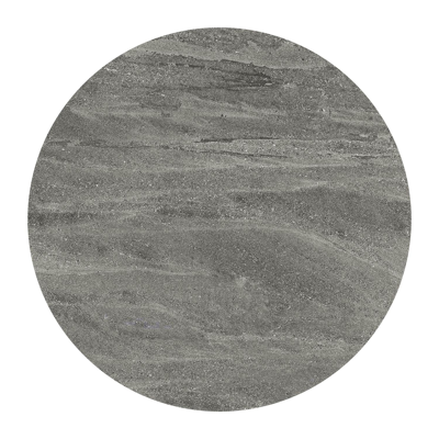 Bomero loungetafel rond in zwart aluminium en volkeramiek Aspen Grey - Dia. 84 x H 32.2 cm