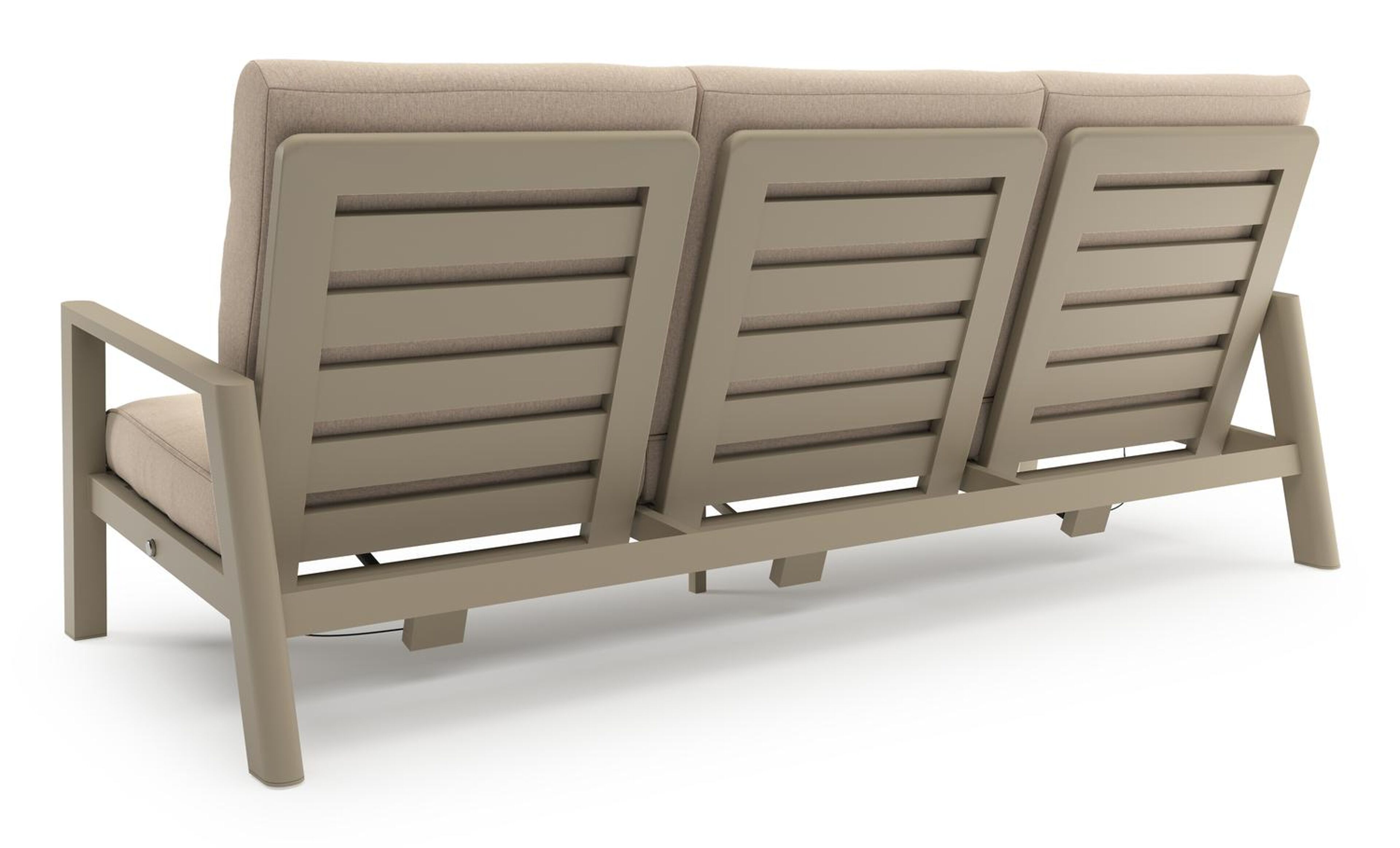 Cirello loungebank in beige aluminium met heritage papyrus all weather sunbrella® luxe kussen