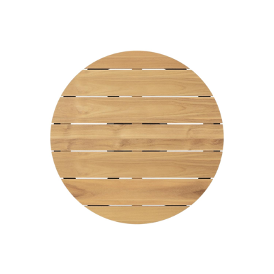 Fano tuintafel in zwart aluminium en teak - Dia. 85 x H 75 cm