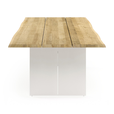 Portofino tuintafel in wit aluminium en teak - L 300 x B 112 x H 75 cm