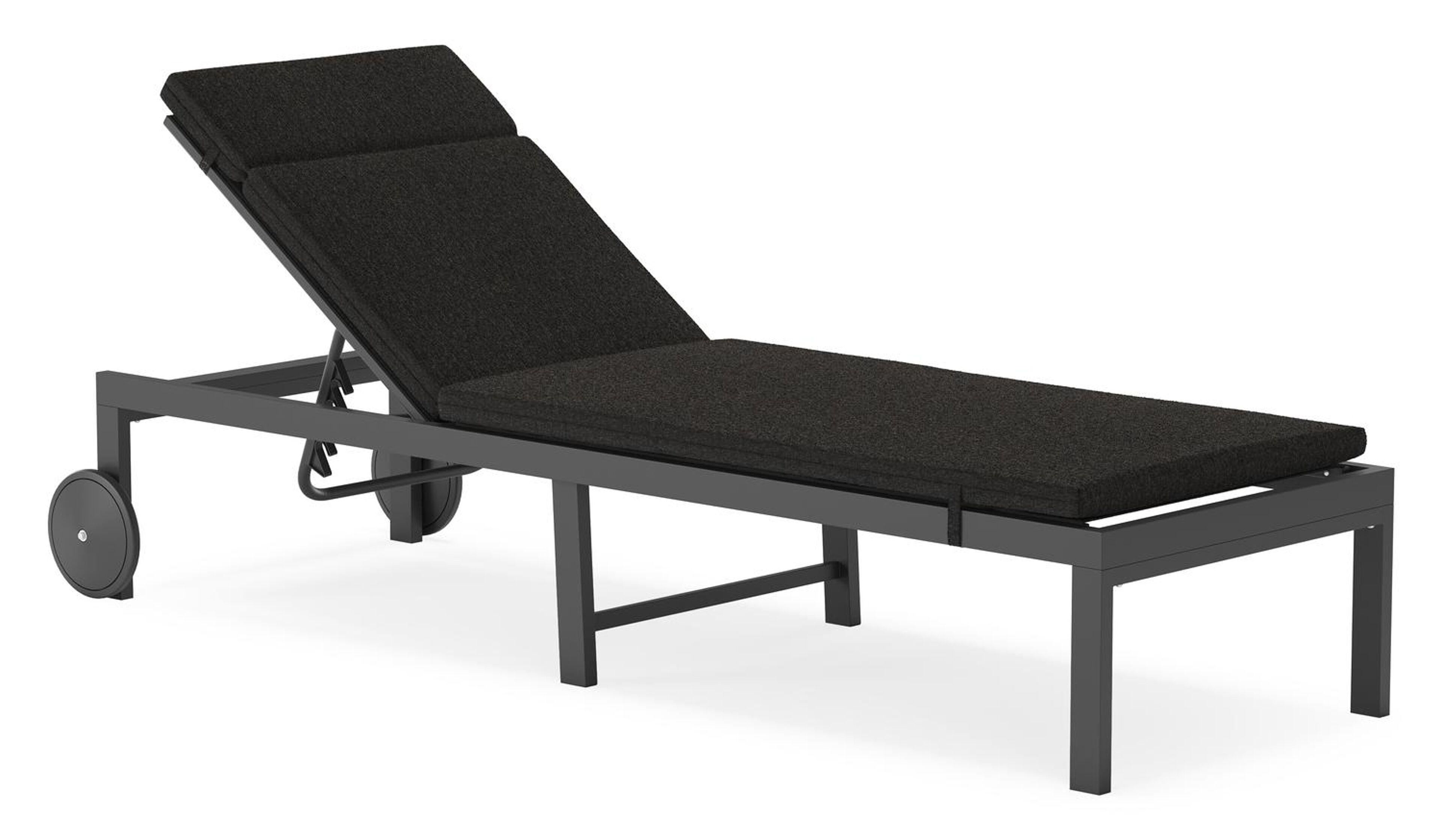 Coussin de chaise longue en Weather+ Softtouch noir