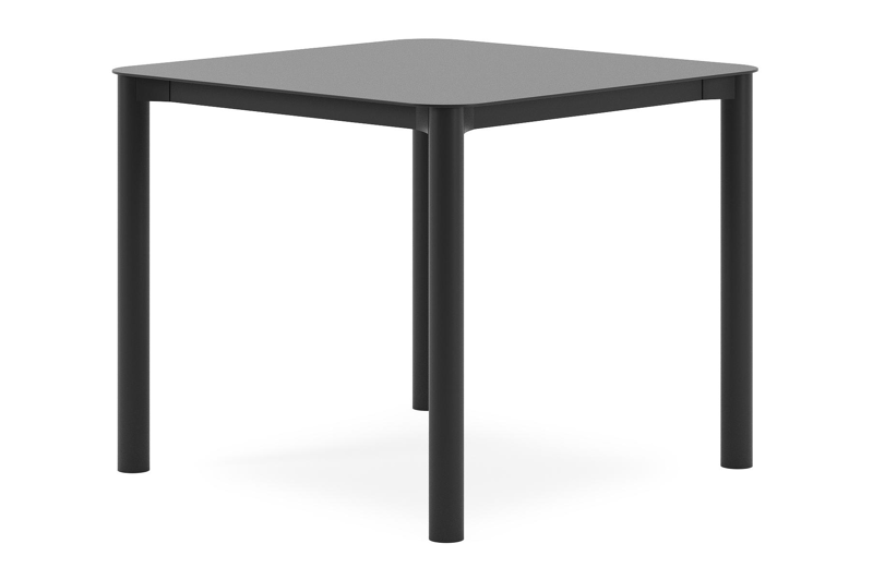 Orso tuintafel afgerond vierkant in zwart aluminium - L 90 x B 90 x H 75 cm