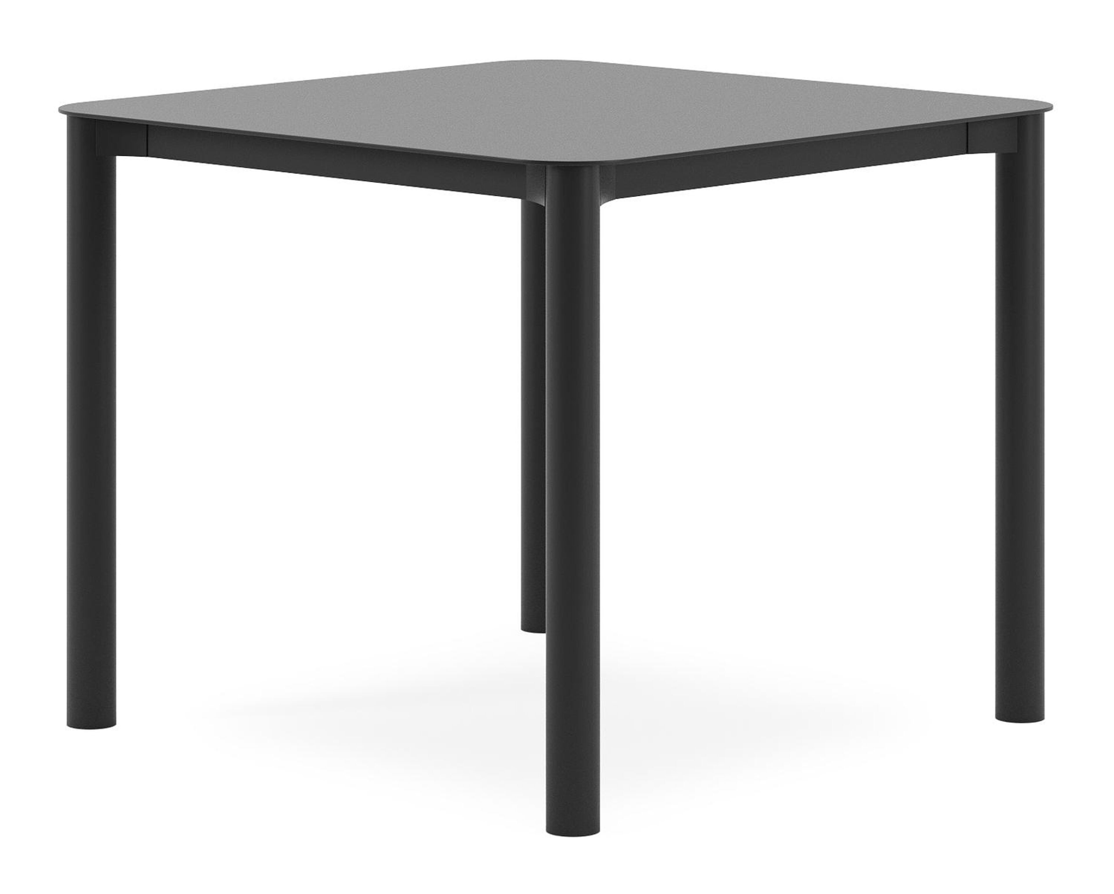 Table de jardin Orso carré arrondi en aluminium noir - Lg. 90 x Lrg. 90 x Haut. 75 cm