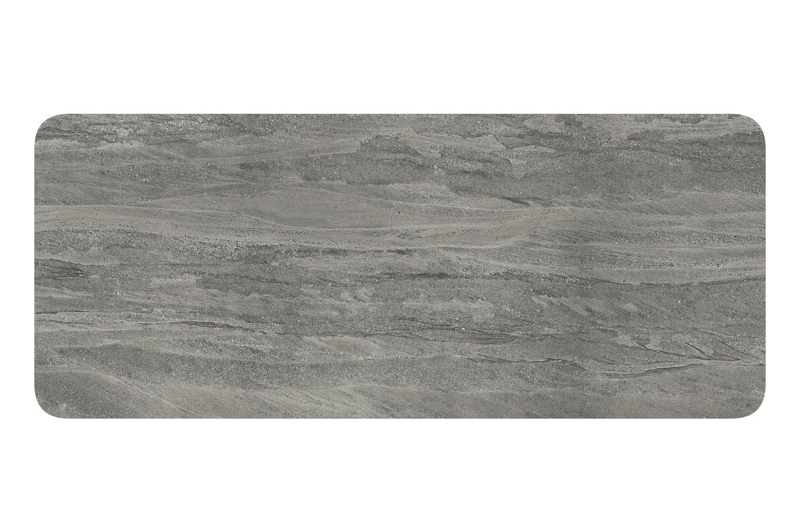 Orso tuintafel rechthoekig afgerond in zwart aluminium en volkeramiek aspen grey - L 240 x B 100 x H 73.5 cm