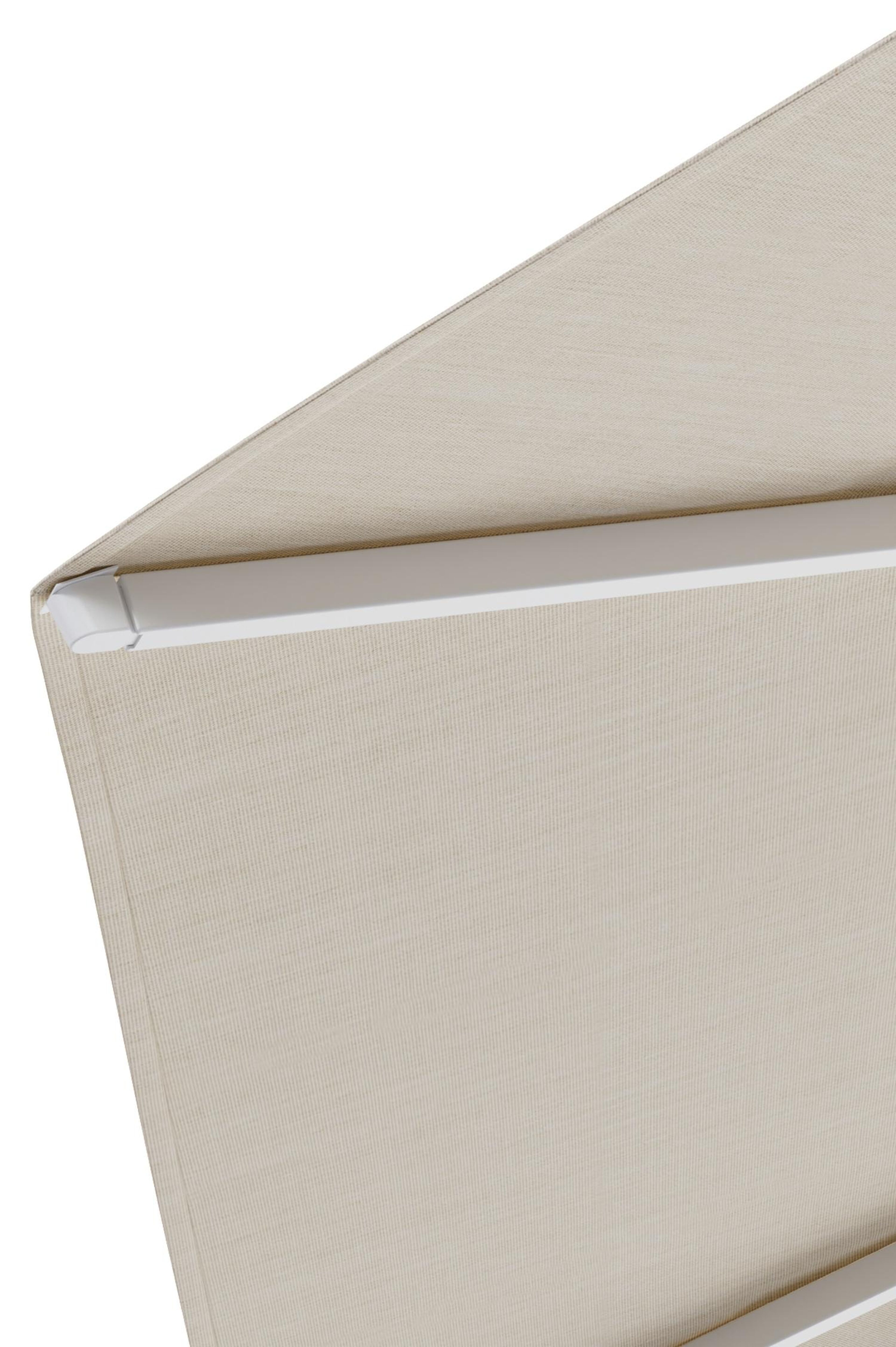 Umbria staanparasol in wit aluminium en beige All Weather Sunbrella® Premium parasoldoek - Dia. 250 cm met parasolvoet Intenso 60 kg