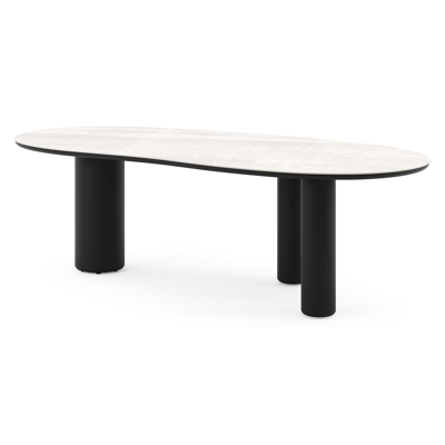 Amico tuintafel organisch in zwart aluminium en volkeramiek Taj Mahal - L 240 x B 110 x H 73.5 cm