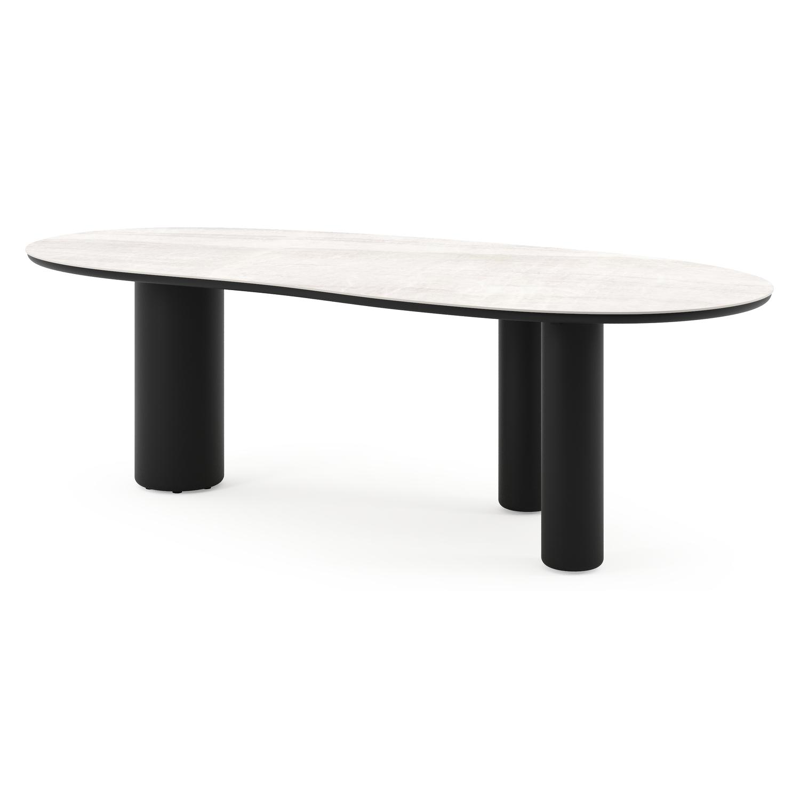 Amico tuintafel organisch in zwart aluminium en volkeramiek Taj Mahal - L 240 x B 110 x H 73.5 cm