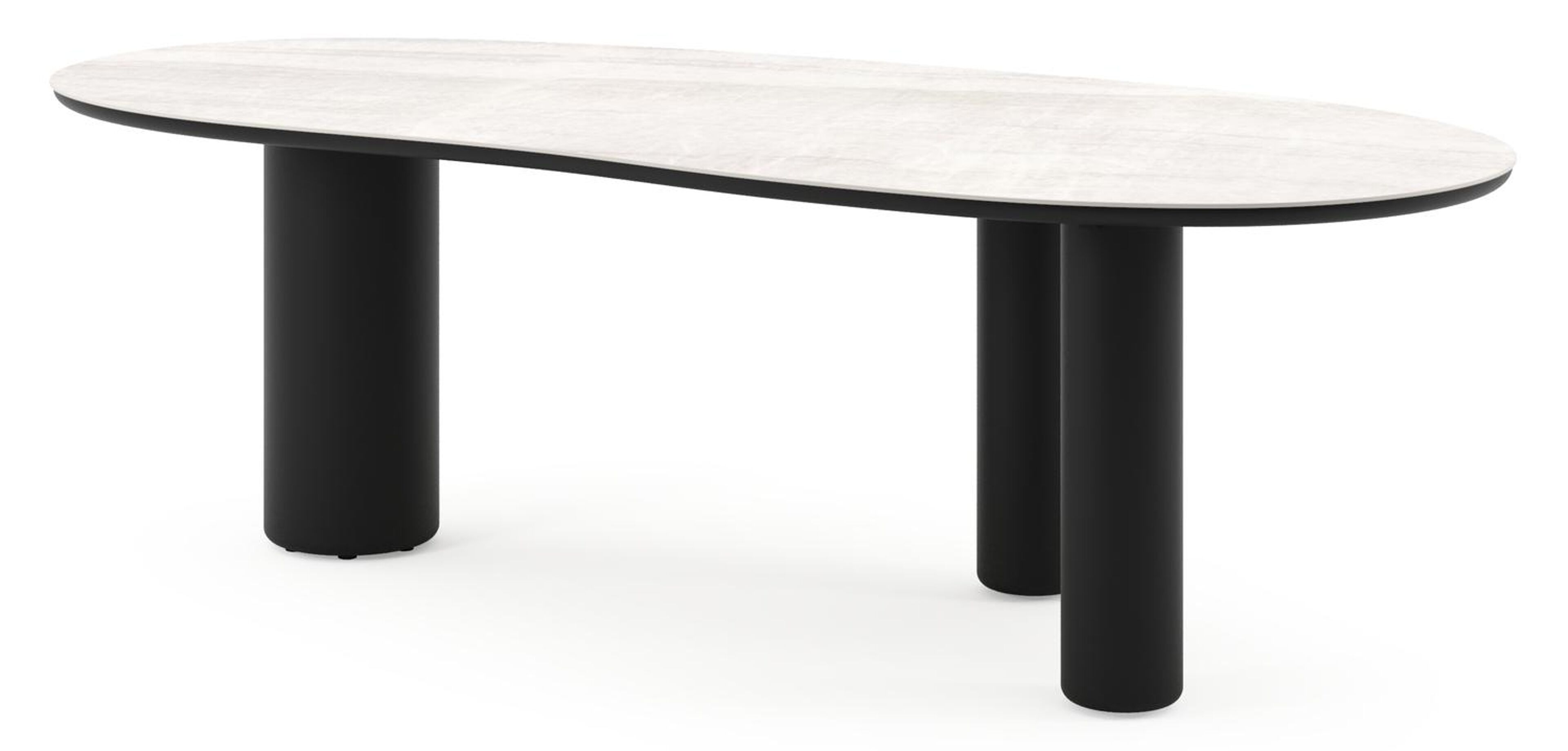 Amico tuintafel organisch in zwart aluminium en volkeramiek Taj Mahal - L 240 x B 110 x H 73.5 cm