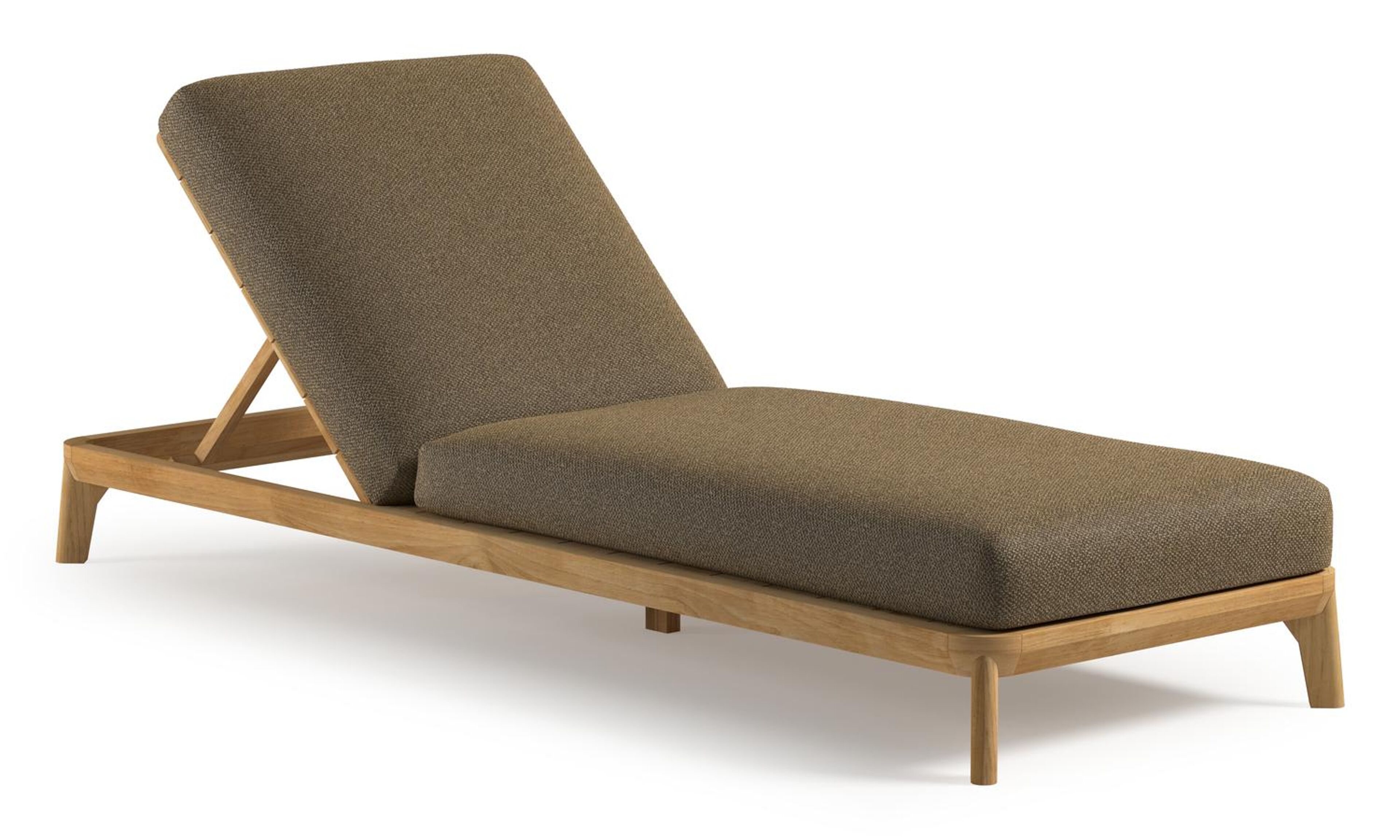 Orso verstelbaar ligbed in teak met madagascar walnut all weather Cosytica kussen
