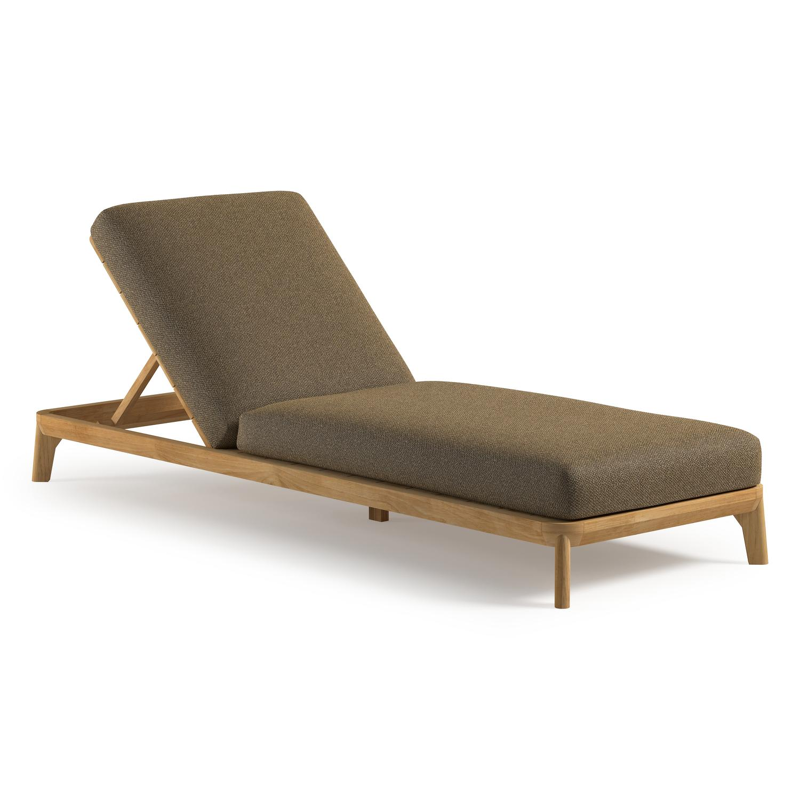 Orso verstelbaar ligbed in teak met madagascar walnut all weather Cosytica kussen
