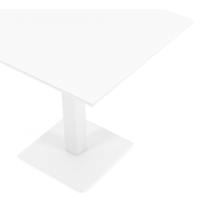 Piemonte tuintafel in wit aluminium en volkeramiek arctic white - L 70 x B 80 x H 72,5 cm