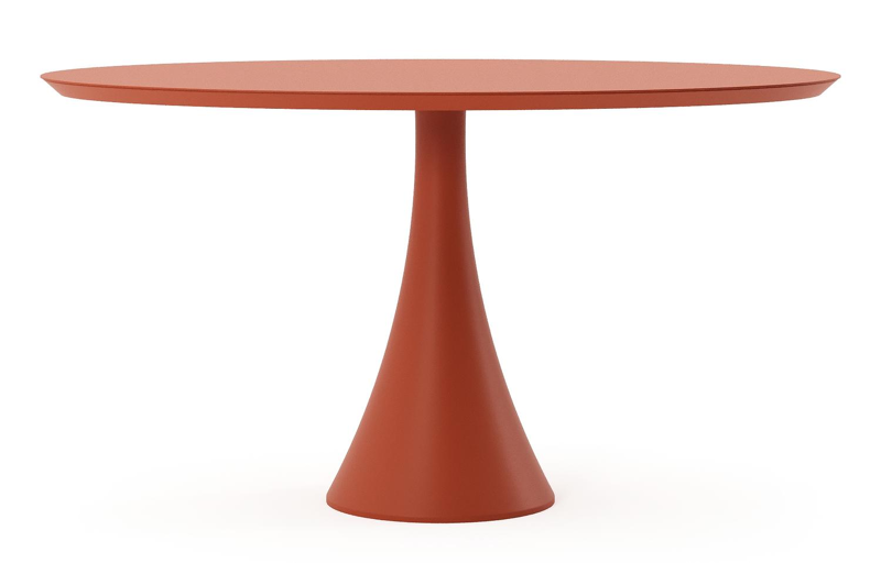 Table de jardin Fano ovale en aluminium brun rouille - Lg. 140 x Lrg. 80 x Haut. 75 cm