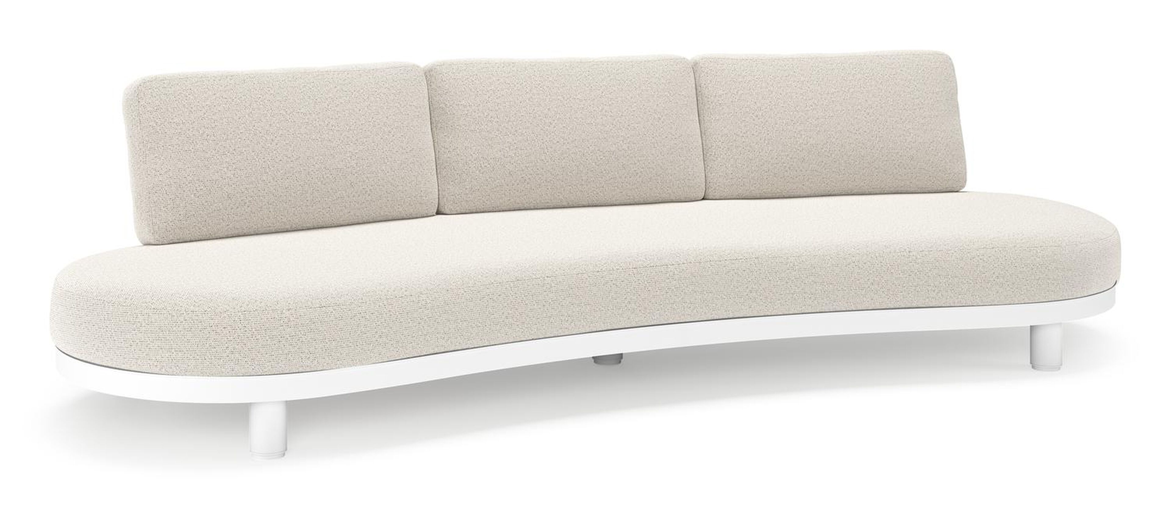 Donato loungebank in wit aluminium met all weather solica Firenze Natural kussen