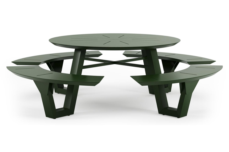 Rondino picknicktafel frame in groen aluminium - Dia. 236 cm