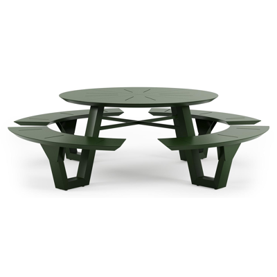 Rondino picknicktafel frame in groen aluminium - Dia. 236 cm