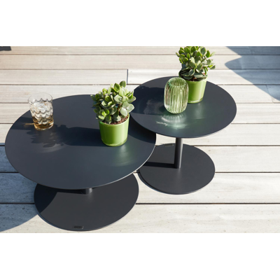 Milo bijzettafel in zwart aluminium - Dia. 57 x H 30 cm