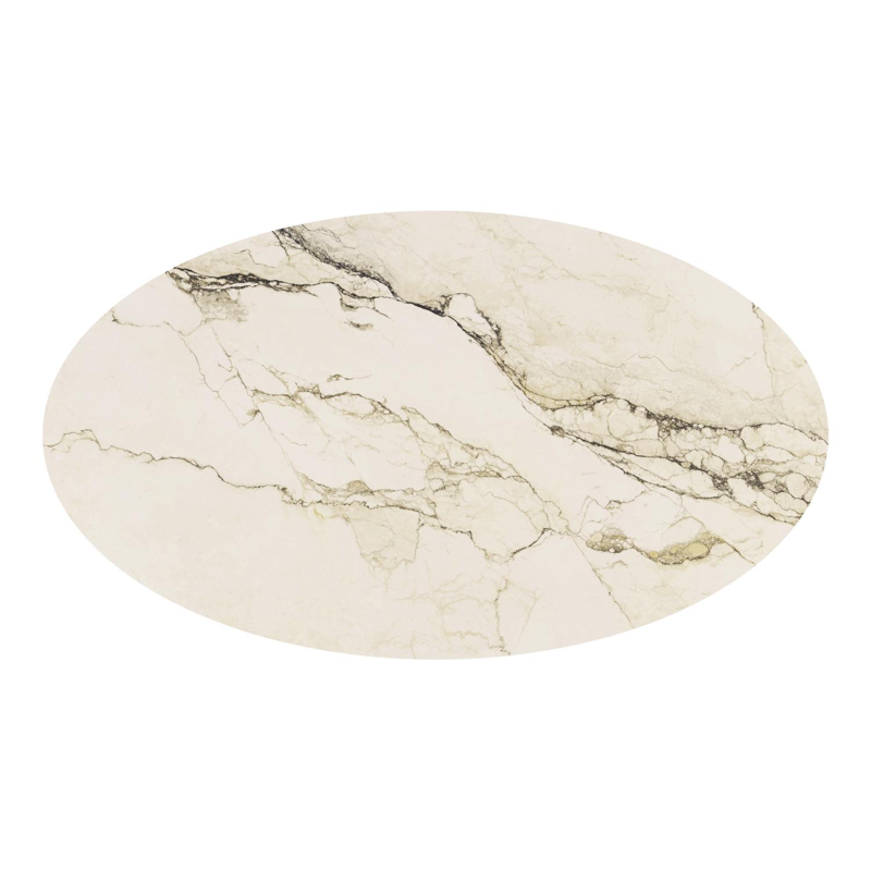 Fano tuintafel ovaal in beige aluminium en volkeramiek Colorado Dunes - L 140 x B 80 x H 74.5 cm