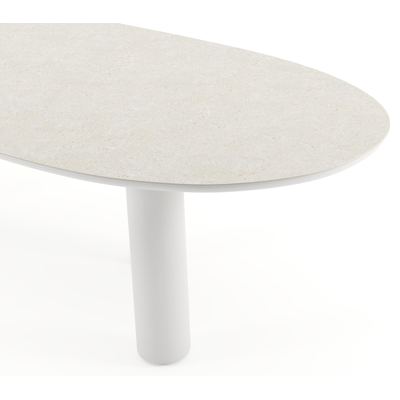 Amico tuintafel organisch in wit aluminium en volkeramiek Shilin - L 280 x B 120 x H 73.5 cm