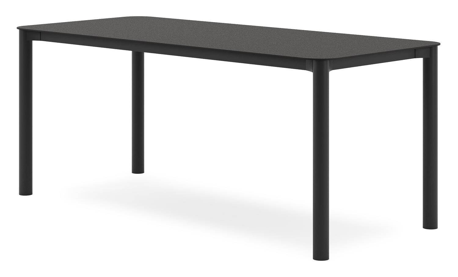 Orso tuintafel rechthoekig afgerond in zwart aluminium en volkeramiek zwart - L 180 x B 80 x H 75 cm