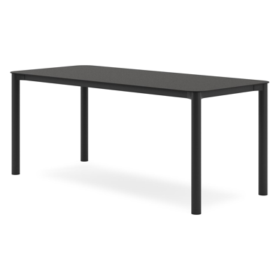 Orso tuintafel rechthoekig afgerond in zwart aluminium en volkeramiek zwart - L 180 x B 80 x H 75 cm