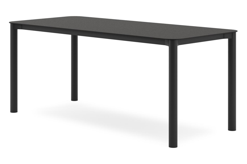 Orso tuintafel rechthoekig afgerond in zwart aluminium en volkeramiek zwart - L 180 x B 80 x H 75 cm