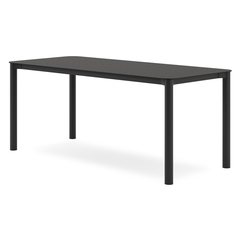 Orso tuintafel rechthoekig afgerond in zwart aluminium en volkeramiek zwart - L 180 x B 80 x H 75 cm