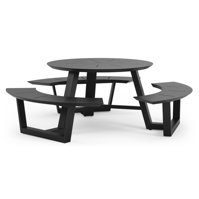 Rondino picknicktafel in zwart aluminium - Dia. 207 cm