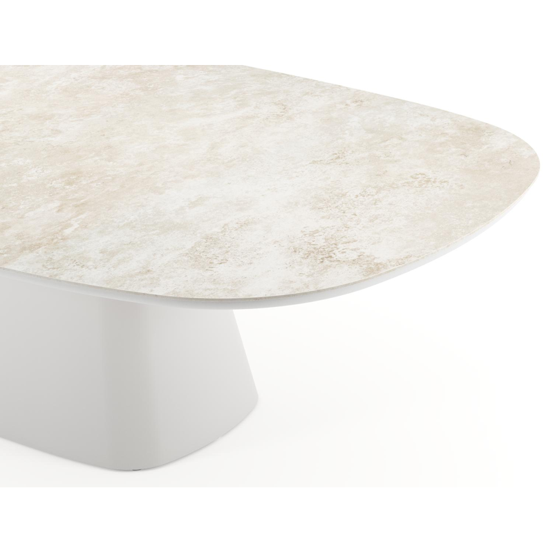 Amico tuintafel bombo xl in wit aluminium en volkeramiek Rapolano - L 270 x B 148 x H 73.5 cm