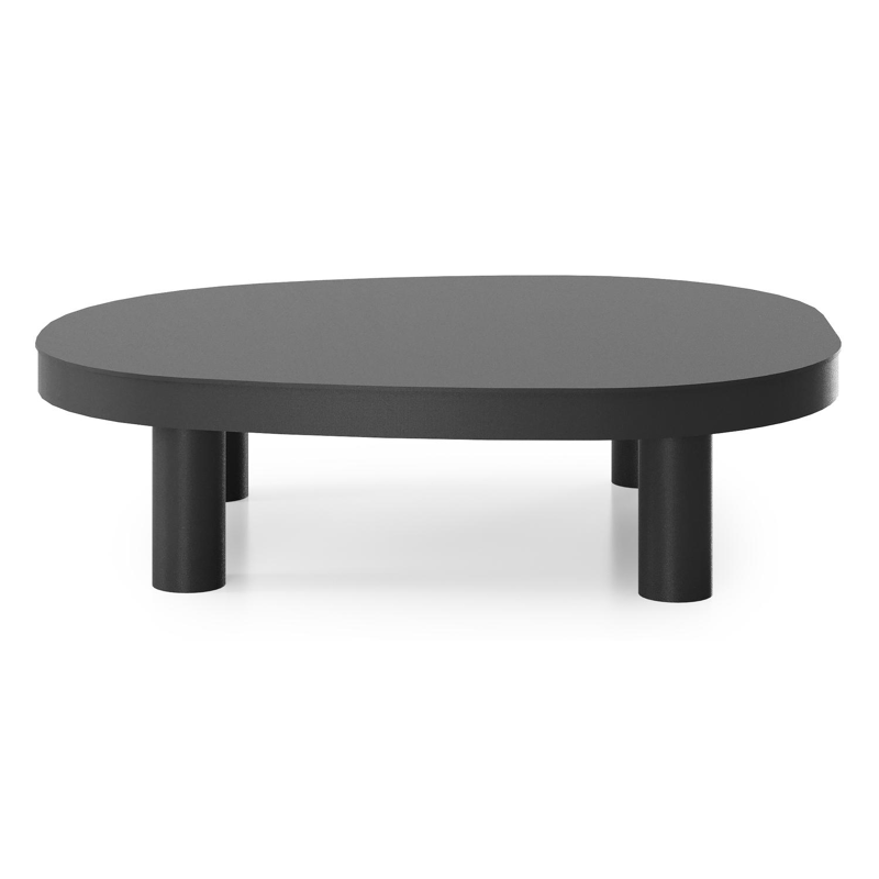 Table basse Donato en aluminium noir - Lg 91 x Lg 76 x H 25 cm