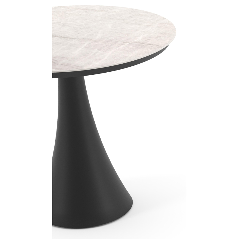 Fano tuintafel rond in zwart aluminium en volkeramiek Taj Mahal - Dia. 85 x - Dia. 85 x H 75 cm