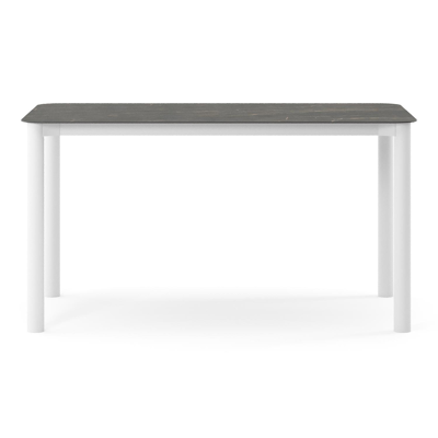 Orso tuintafel rechthoekig afgerond in wit aluminium en volkeramiek Black Obsession - L 140 x B 80 x H 74.5 cm