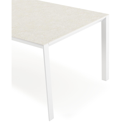 Malito tuintafel in wit aluminium en volkeramiek shilin - L 200 x B 100 x H 75 cm