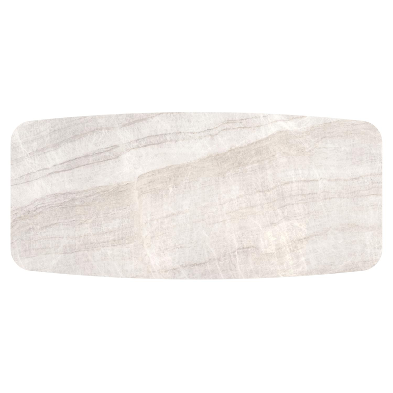 Orso tuintafel bootvorm in zwart aluminium en volkeramiek Taj Mahal - L 255 x B 115 x H 74.5 cm