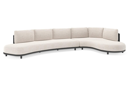 Chaise longue links + 3-zit