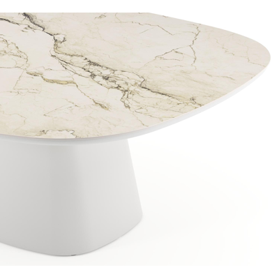 Amico tuintafel bombo xl in wit aluminium en volkeramiek Colorado Dunes - L 210 x B 148 x H 73.5 cm