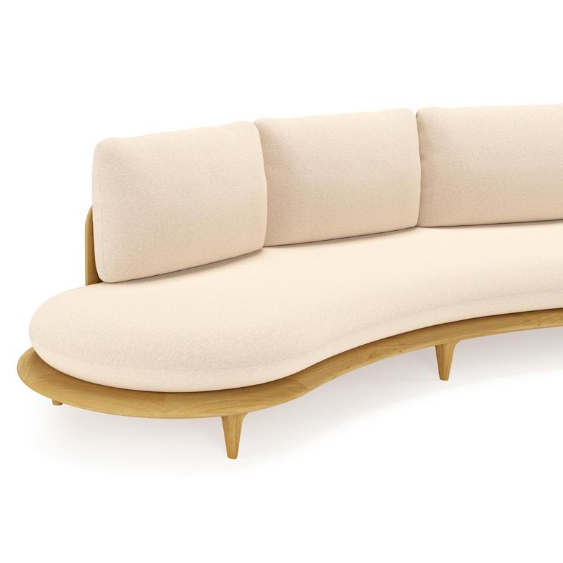 Bomero loungebank in teak met heritage papyrus all weather sunbrella® luxe kussen