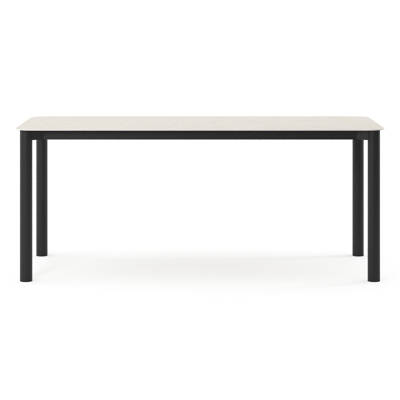 Orso tuintafel rechthoekig afgerond in zwart aluminium en volkeramiek Shilin - L 200 x B 80 x H 74.5 cm