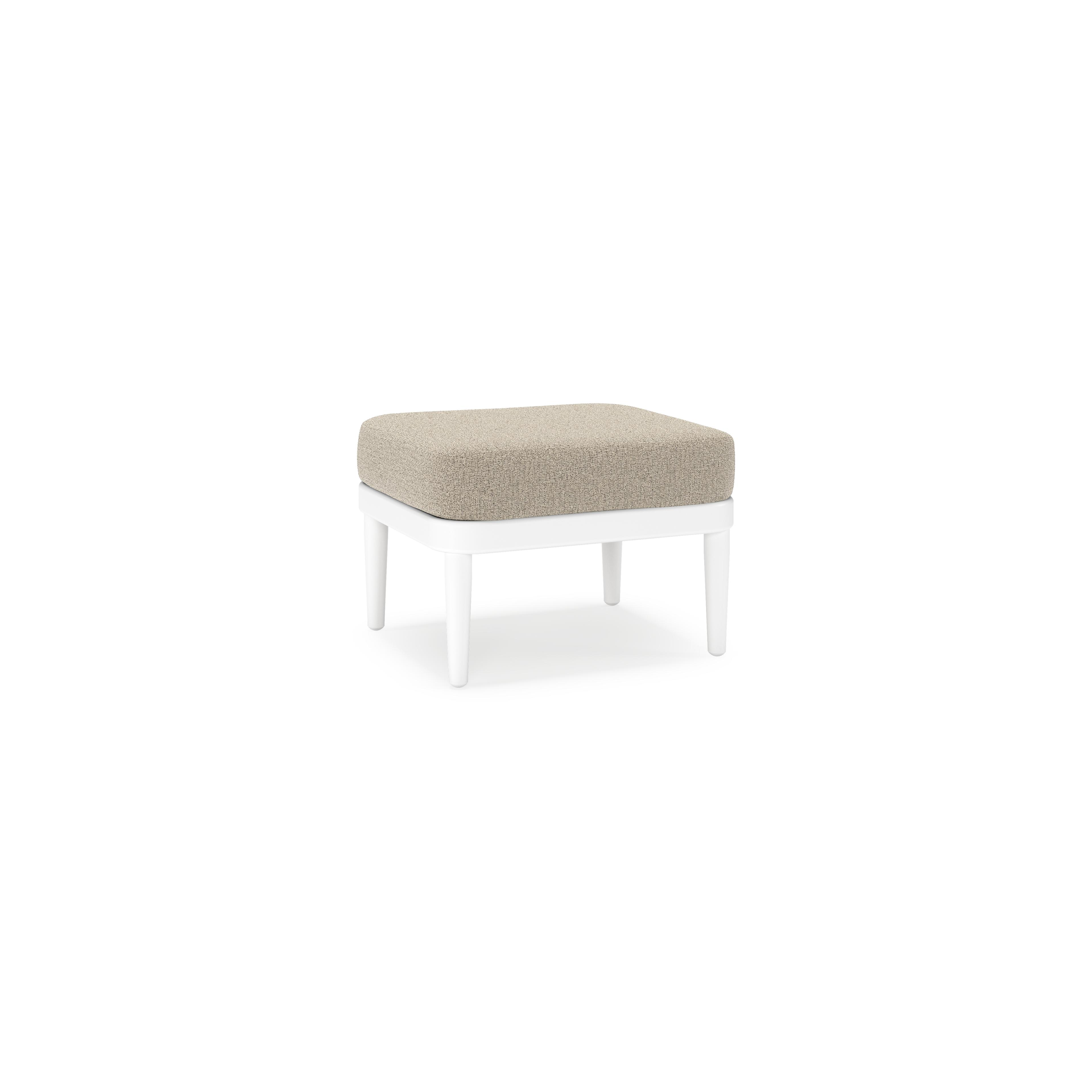Pouf Orso en aluminium blanc et coussins en all weather cosytica Catania Beige