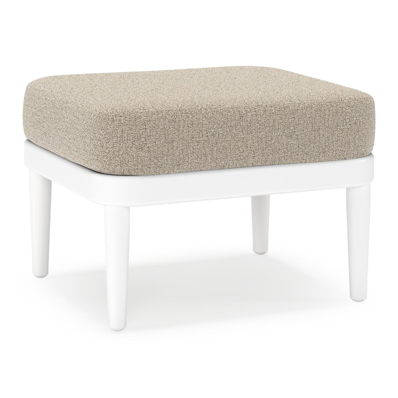 Pouf Orso en aluminium blanc et coussins en all weather cosytica Catania Beige