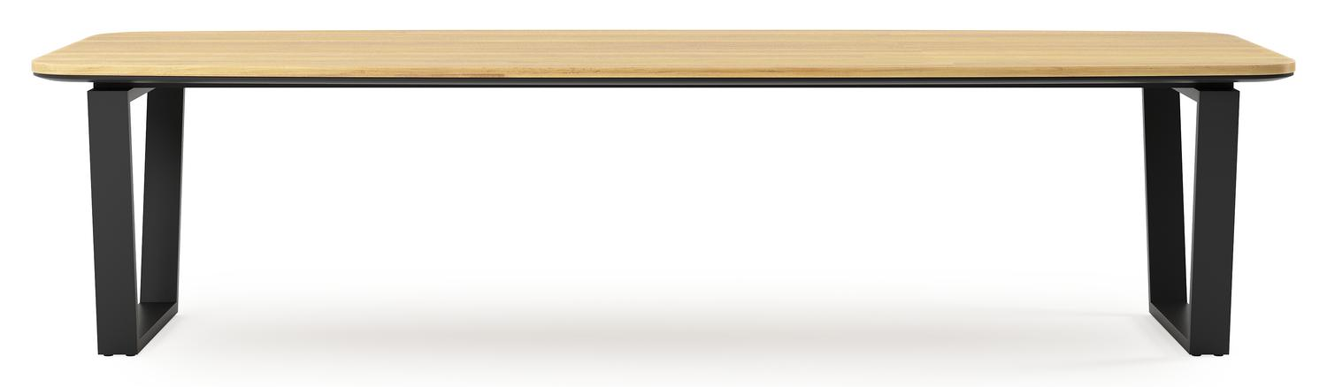 Pagino tuintafel bootvorm in aluminium en teak - L 315 x B 115 x H 73 cm